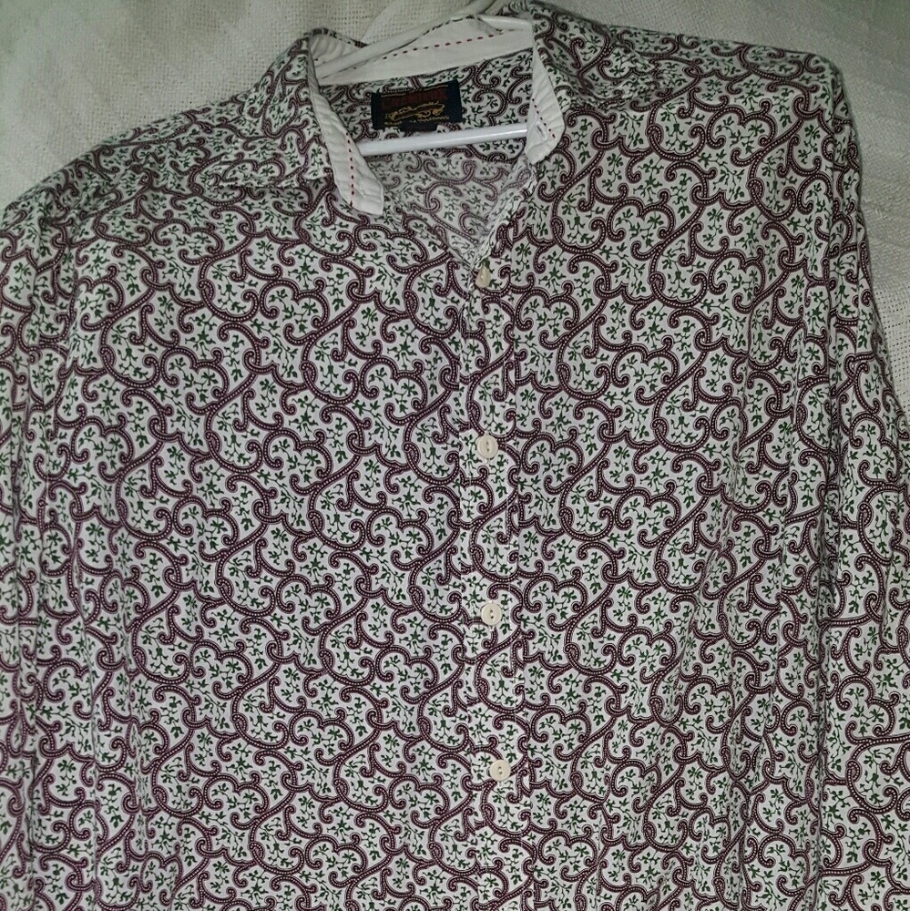 Mens button down print shirt